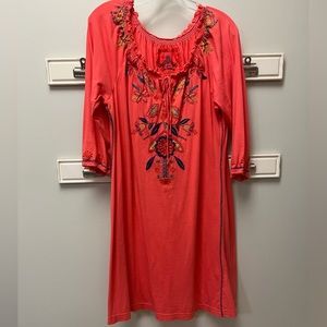 JW Los Angeles Cotton Embroidered Dress Sz MD